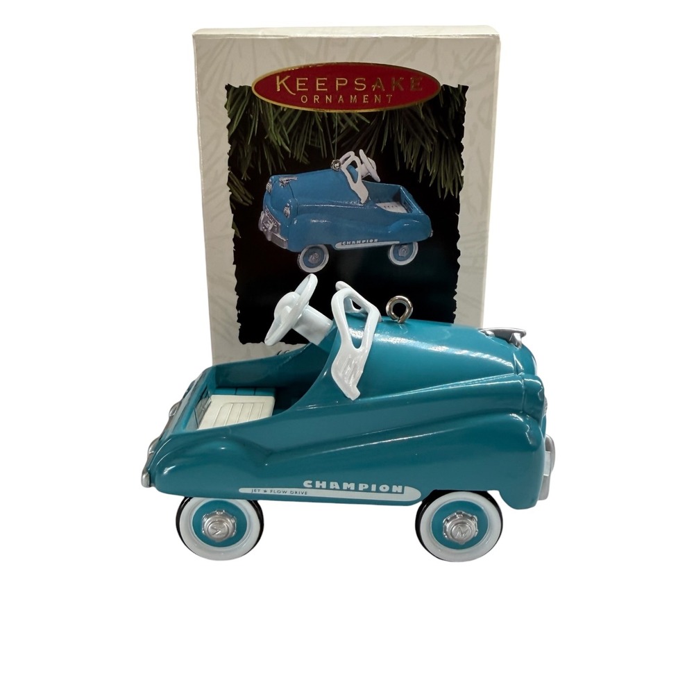Hallmark Murray Champion Kiddie Car Classics Ornament 1994 Teal Blue Christmas
